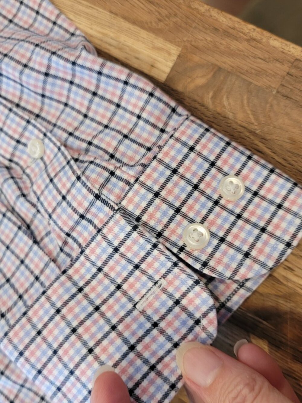 Nordstrom Men's Shop Smart Care Trim Fit Long Sleeve Button Down Check Print - Picture 6 of 9